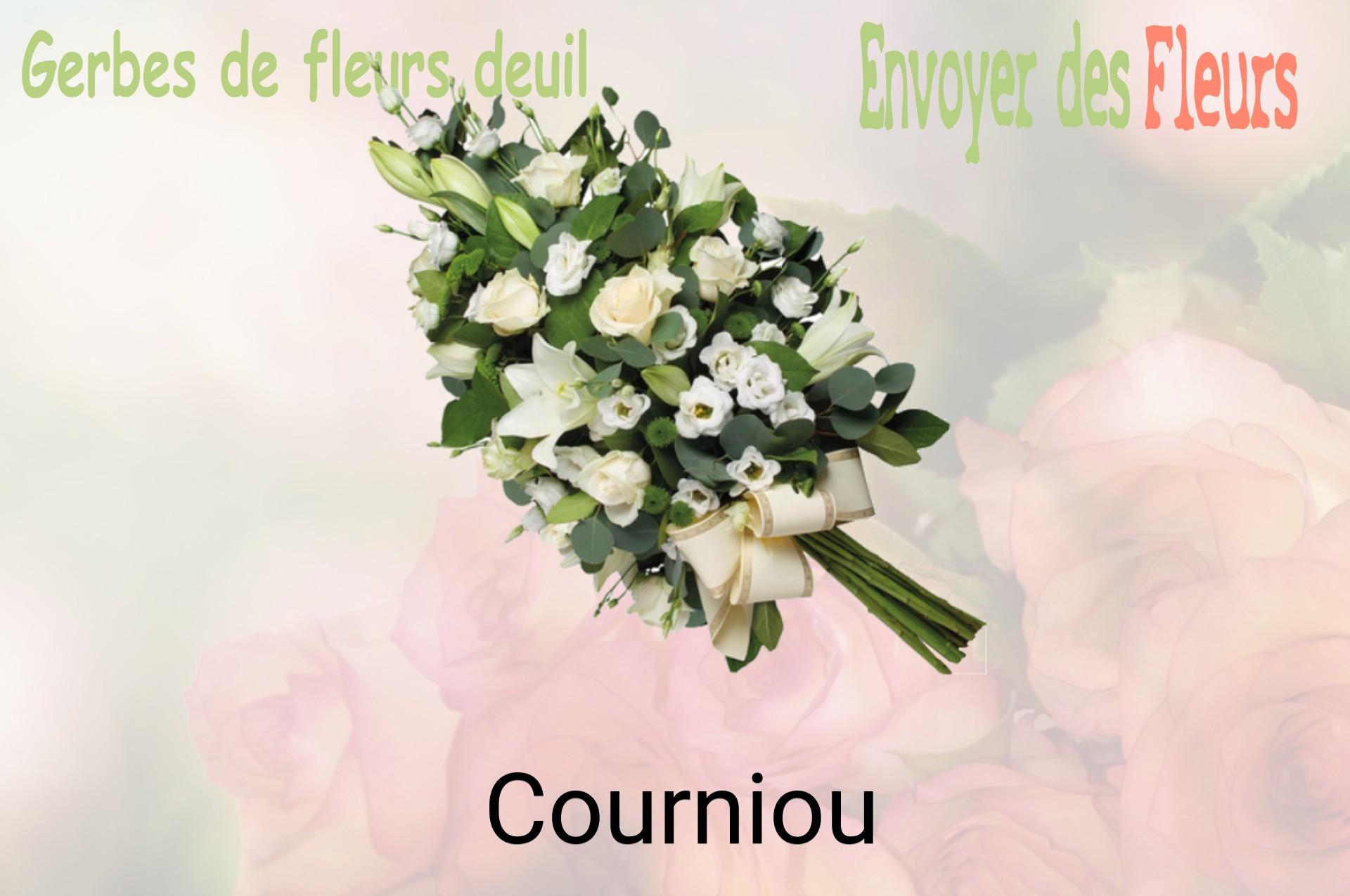 Gerbe de fleurs de deuil livrée à Courniou